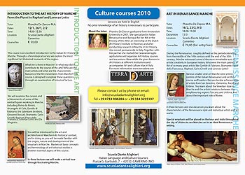 click to enlarge poster Marche Art History Courses.