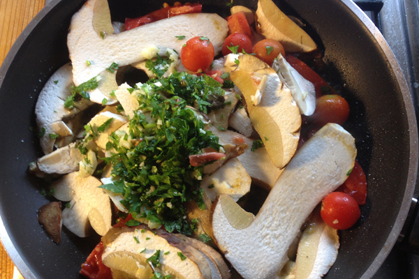 Cooking porcini