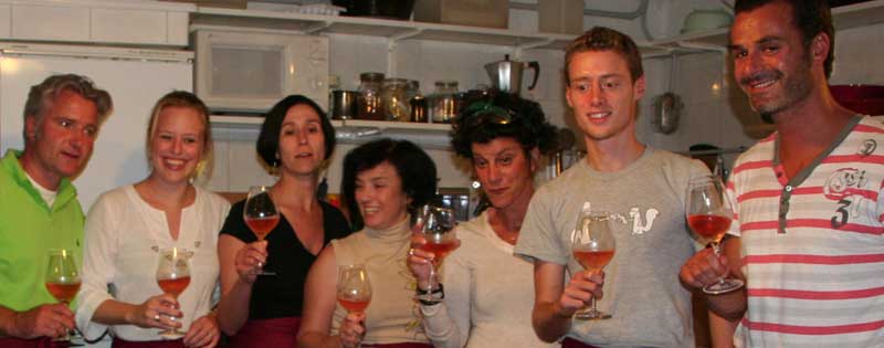 cooking together.