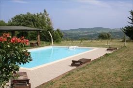 the pool at Caravanserraglio, Italy