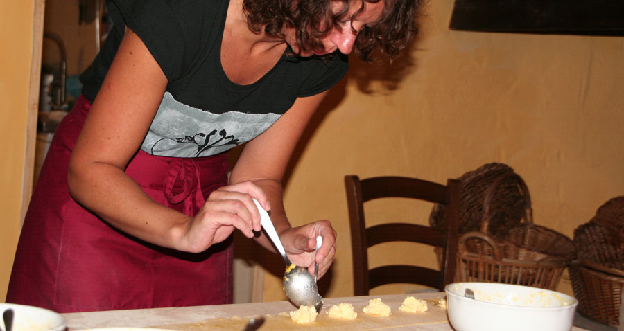 cooking class on fresh filled pasta, ravioli cooking course